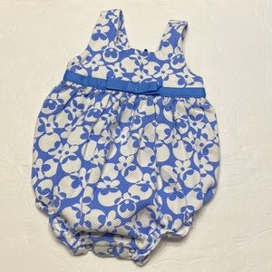 Patsy Aiken blue floral bubble romper 12 months Easter
